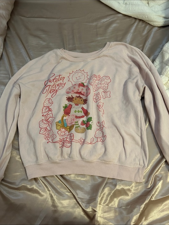 Hybrid Apparel Sweaters - Pink Strawberry shortcake Graphic Sweatshirt